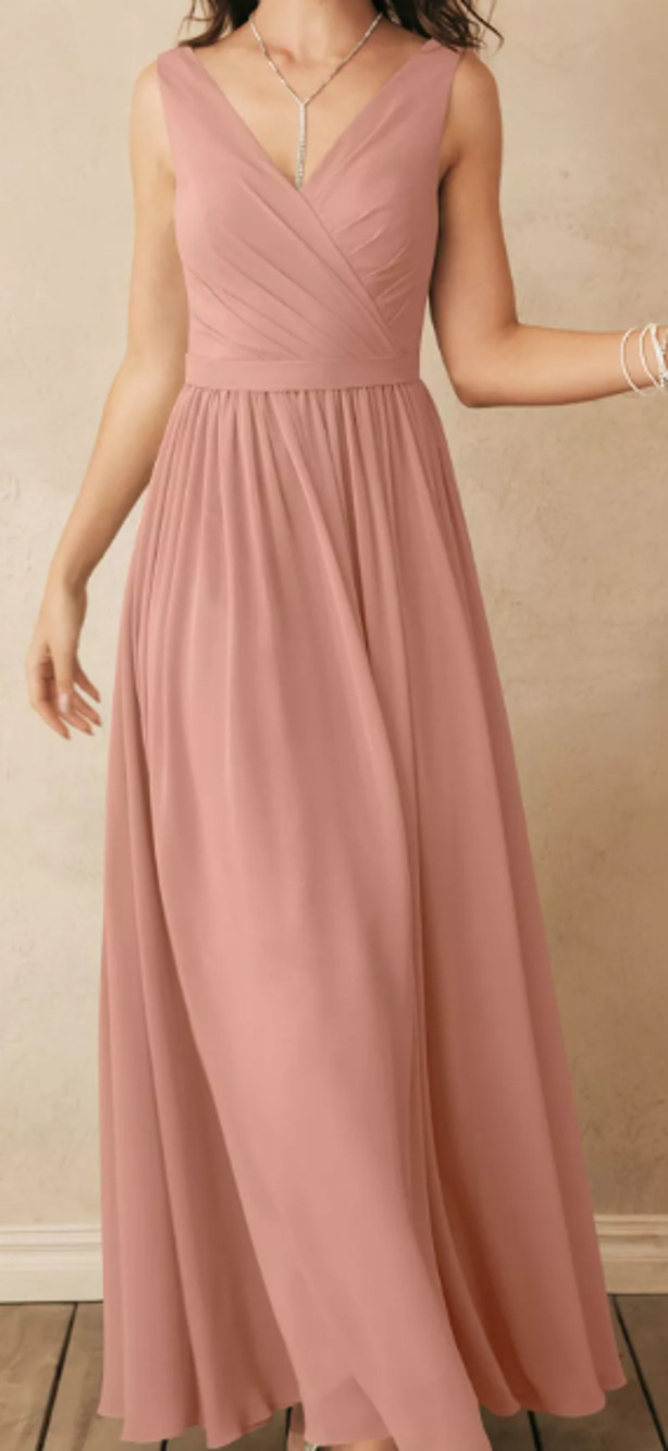 AW BRIDAL 8 M Rose Pink Gwyneth wedding bridesmaid maxi dress new 0B11